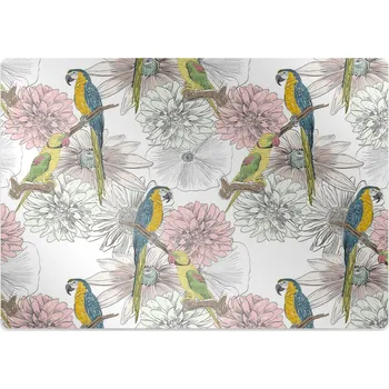 Podložka pod nábytek Podložka pod kolečkovou židli Parrot a květiny