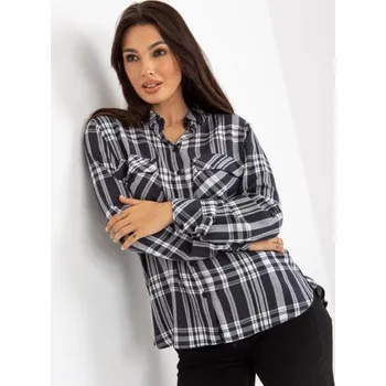 Dámská halenka Dámská košile kostkovaná viskózová DAPHNE tmavě šedá