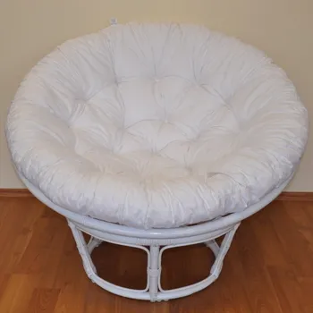 Papasan Nábytek PEGAS Ratanový papasan 100 cm bílý, polstr bílý