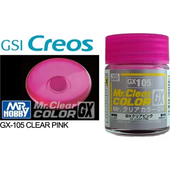 Modelářská barva Gunze Sangyo GX105 Mr Clear Color GX Clear Pink 18ml