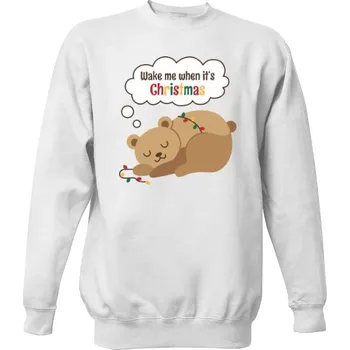 Pánská mikina Mikina bez kapuce Unisex s potiskem Wake me when it’s Christmas pánské