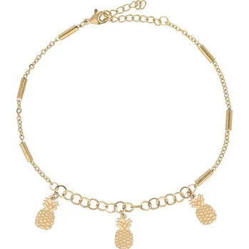 Náramek Doria Náramek na nohu ANANAS (G400) zlatý z oceli
