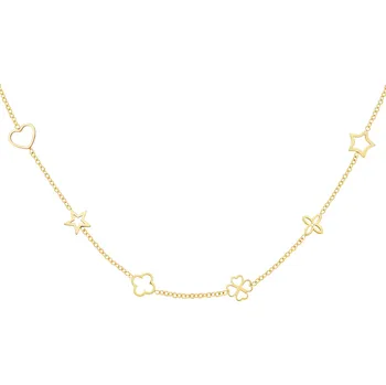 Náhrdelník ORNAMENTI Pozlacený náhrdelník Figures gold