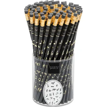 Mechanická tužka Vienna World Tužka s gumou - hudební symboly (černá)