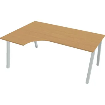 Kancelářský vozík HOBIS kancelářský stůl tvarový, ergo pravý - UE A 1800 60 P, buk + doprava zdarma