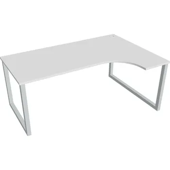 Kancelářský vozík HOBIS kancelářský stůl tvarový, ergo levý - UE O 1800 L, bílá + doprava zdarma