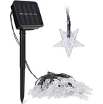 Solar H/62M Solární světelný řetěz hvězda teplá bílá, 30LED/6 Metrů (Solární řetěz vánoční 6 metrů)