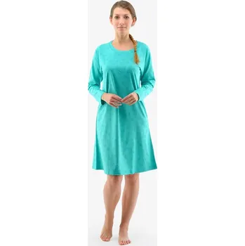 Dámské noční prádlo GINA dámské košilka noční dámská dlouhý rukáv, šité, s potiskem Pyžama 2022 19133P peprmint šalvěj M