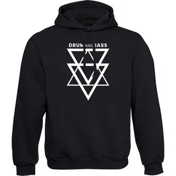 Pánská mikina DNBMARKET.CZ Pánská mikina s kapucí |D&B + NEURO| Triangles Velikost: M, Barva: Černá - Design 1