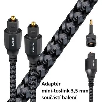 Audio kabel Audioquest Carbon Optilink - optický kabel Toslink (+ 3,5 mm mini adaptér) - 0,75m