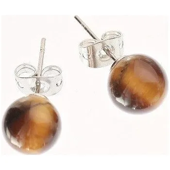 Náušnice Tygří oko náušnice kuličky ø 8 mm