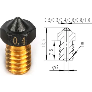 Příslušenství k 3D tiskárně E3D tryska s teflonem, potažená PTFE 0,80