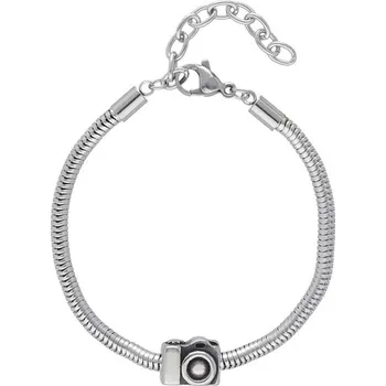 Náramek Doria Náramek s korálkem FOTO stříbrný z oceli G430