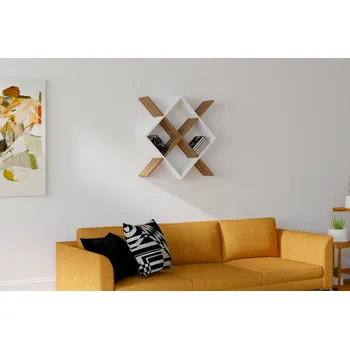 police ASIR Nástěnná police SEMO ořech bílá