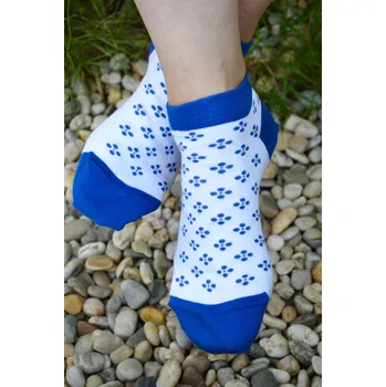 Dámské ponožky Kotníkové folklorní ponožky Valašský vzor I - bílá Velikost: EU 39-42