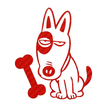 Polep vozidla SAMOLEPKA Pes 179 levá s kostičkou (53 - 3D karbon červený) NA AUTO, NÁLEPKA, FÓLIE, POLEP, TUNING, VLASTNÍ TEXT, TISK, AUTOSAMOLEPKY.cz, POLEPY, OBRÁZEK, LOGO, SAMOLEPKY