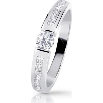 Prsten ŠPERKY-NM, Zlatý dámský prsten bílé zlato 1872 Velikost prstenu: 60