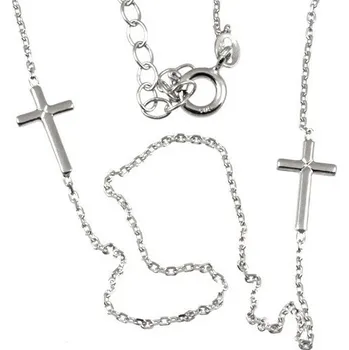 Náhrdelník ŠPERKY-NM, Dámský náhrdelník s křížkem bílé zlato 843 Délka náhrdelníku: 42 cm