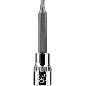 Neo Tools 08-762 Nástrčná hlavice pro Torx®, dlouhá, 1/2" T27