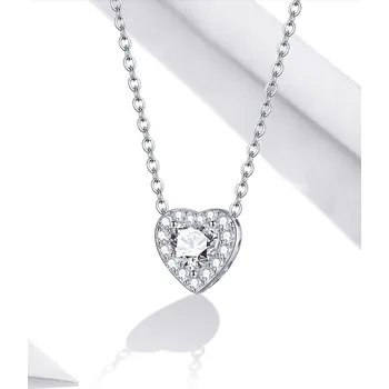 Náhrdelník For Silver Náhrdelník s přívěskem Zirkonového Srdce - Stříbro 925
