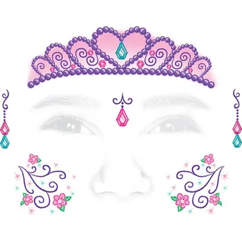 Odstranitelné tetování Růžová princezna - třpytivé nalepovací tetování na obličej