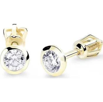 Náušnice ŠPERKY-NM, Zlaté pecky se zirkonem 2200