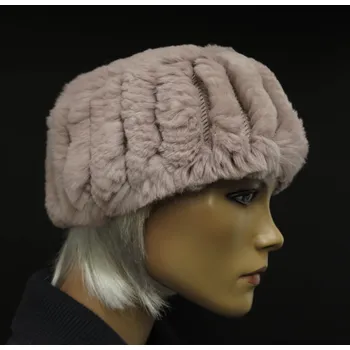 Čepice Špongr Kožešinová čelenka/nákrčník S65 starorůžová