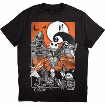 Pánské tričko Merch Disney: Tričko The Nightmare Before Christmas Orange Moon M