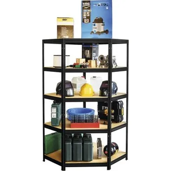 Kovový regál rohový Kovona Futur 1800x700/300 mm 5 polic černý