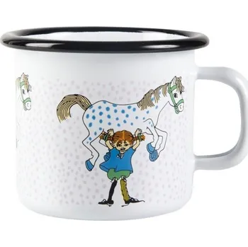 Stolování Smaltovaný hrnek Pipi and the Horse white 250ml, Muurla Finsko
