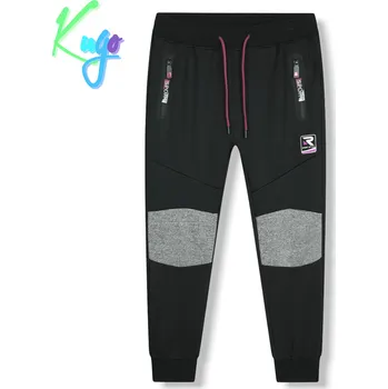 Dívčí kalhoty Dívčí softshellové tepláky - KUGO JK9515, černá/ růžová aplikace Barva: Černá, Velikost: 164