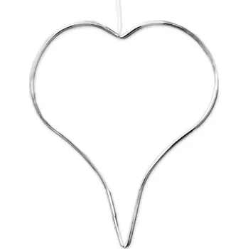 Vánoční dekorace Srdce závěs kov 25cm stříbrná (786453)