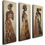 Sada obrazů Lusaka 3 ks hnědá