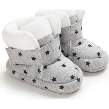 Dětská sálová obuv Teploučké zimní cápáčky Barevná varianta: šedé s hvězdami, Velikost: 7-12 m