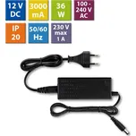 McLED ML-732.064.11.0 Napájecí adaptér 36W, DC12V/3A, IP20, černý plast, s vidlicí