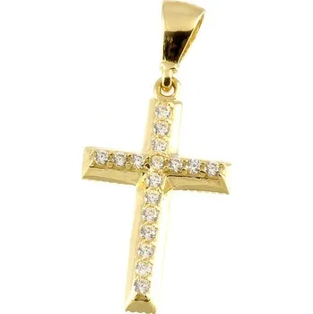 Přívěsek ŠPERKY-NM, Zlatý přívěsek křížek se zirkony 1779