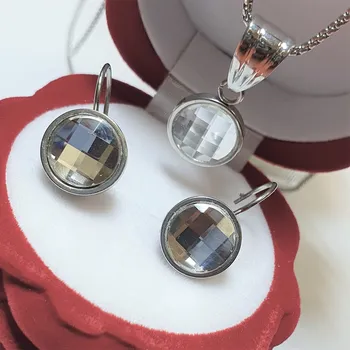 Souprava šperků Náušnice + přívěsek s kameny od Preciosy Crystal chirurgická ocel VL 461-1