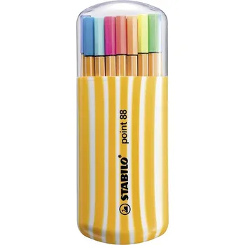 Liner STABILO point 88, 15ks + 5ks neon Zebrui v žluté krabičce