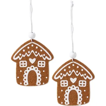 Vánoční dekorace Perníček závěs filc 2ks/7,5cm