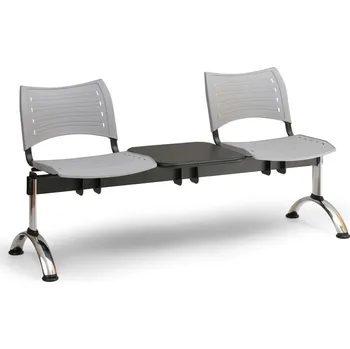 Lavice plastová - šedá 2M se stolkem LC/9291/KP