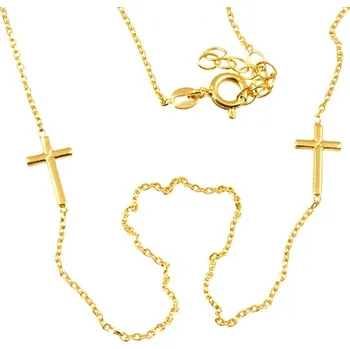 Náhrdelník ŠPERKY-NM, Zlatý dámský náhrdelník s křížkem 971 Délka náhrdelníku: 45 cm