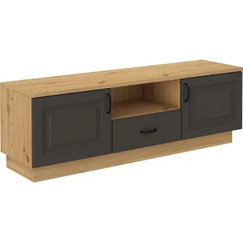 Televizní stolek RTV stolek 2D1S FLAWIA artisan/grafit MDF, 150 cm