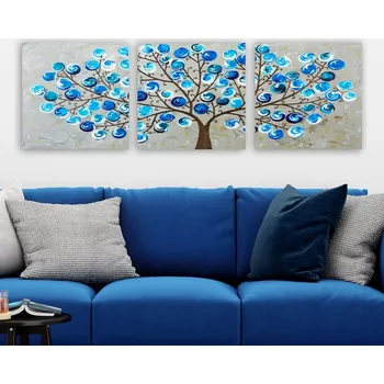 Obraz Sada obrazů KONRAD 3 ks modrá