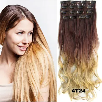 Příčesek Clip in sada OMBRE vlnitá - odstín 4T24