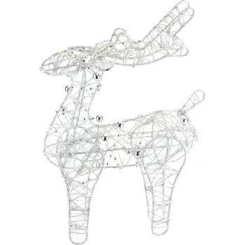 Vánoční dekorace Sob s perličkami bílý