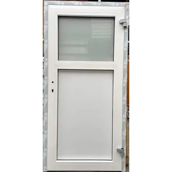 Vchodové dveře SOFT vchodové hliníkové dveře , bílá, 98x198 cm (jednokřídlé hliníkové dveře 98x198 cm, vč. rámu, německé Schuco)