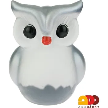 Pokladnička Pokladnička sova šedobílá střední 23 cm (Pokladnička ve tvaru sovy)