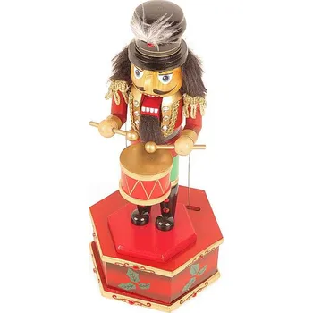 Vánoční dekorace TifanTEX louskáček voják bubeník zvonkohra 32 cm