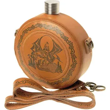 Placatka Kulatá mega placatka v pouzdře vlk 1,2l (Nadrozměrná placatka XXL)