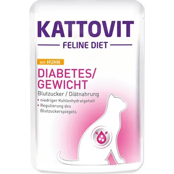 Krmivo pro kočku Kapsička KATTOVIT Feline Diet Diabetes s kuřetem 85g